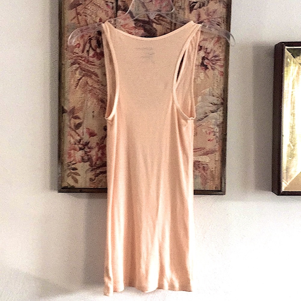 AMERICAN EAGLE 🍑 BLUSH STRETCH DISTRESSED BOHO BOYFRIEND RIB BODYCON TANK TOP M - Picture 3 of 6